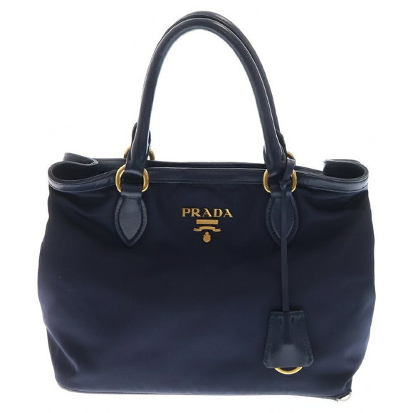 Prada Bag Triangle Nylon Blue Shoulder Navy - Picture 1 of 5